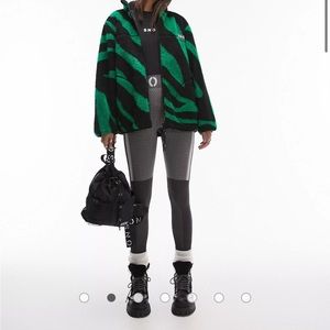 Topshop Sno Zip Up Fleece Jacket